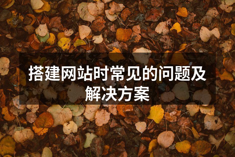 搭建网站时常见的问题及解决方案